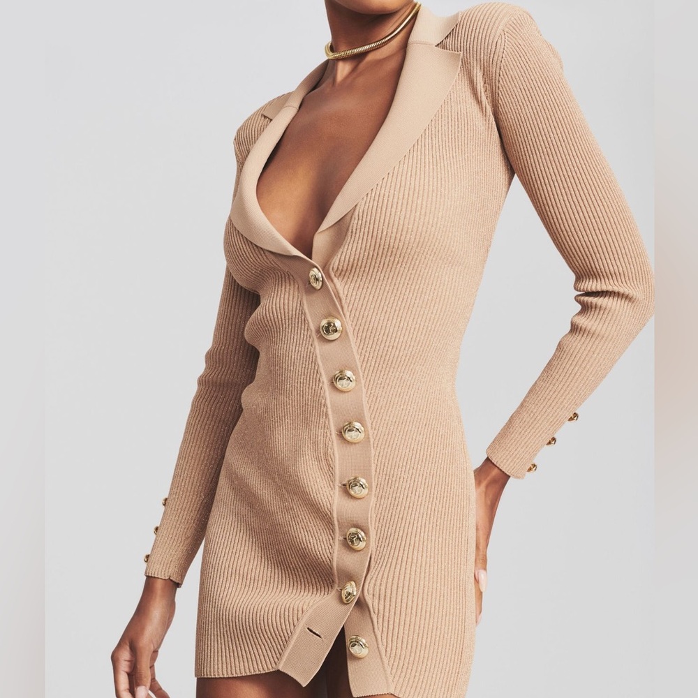 Retrofete mimi ribbed dress color nude